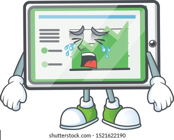 Crying up chart horizontal table shape character.