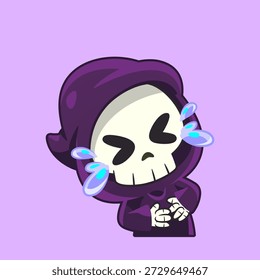 Chorando Chibi Grim Reaper Adesivo