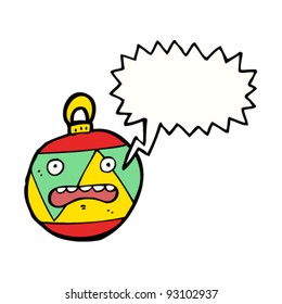 crying christmas bauble cartoon with face