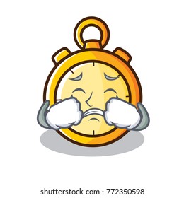 Crying chronometer character cartoon style