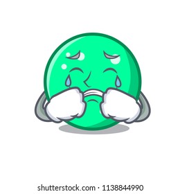 Crying circle mascot cartoon style
