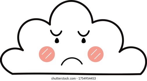 CRYING CLOUD ILLUSTRATION VECTOR DESIGN