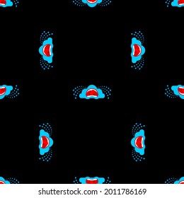 Crying cloud pattern seamless. cloud is crying like rain background. vector texture