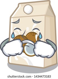 Crying cococnut milk in the mascot shape