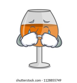 Crying cognac ballon glass mascot cartoon