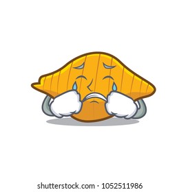 Crying conchiglie pasta mascot cartoon