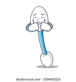 Crying cotton swab mascot cartoon