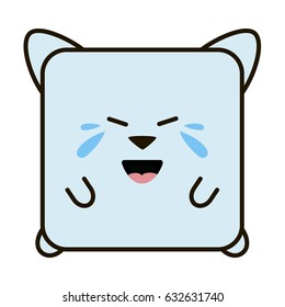 crying cute cat flat emoticon