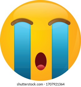 Diseño de ilustraciones vectoriales de emojis lindos llorando