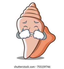 Crying cute shell character cartoon