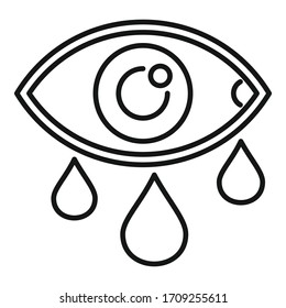 Crying depression icon. Outline crying depression vector icon for web design isolated on white background
