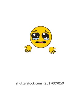 crying desperate emoji isolated vector