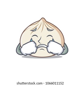 Crying dimsum mascot cartoon style