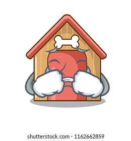 Crying dog house isolated on mascot cartoon