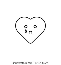 crying drop icon. Element of heart emoji for mobile concept and web apps illustration. Thin line icon for website design and development, app development