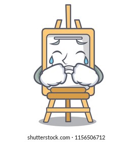 Crying easel mascot cartoon style