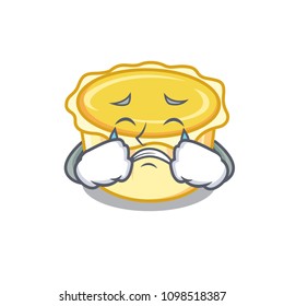 Crying egg tart mascot cartoon