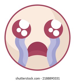 diseño emoji llorando sobre blanco
