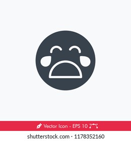 Crying Emoji (Emoticon) Icon / Vector