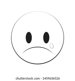 crying emoji emotion outline vector