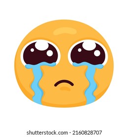 crying emoji face character icon