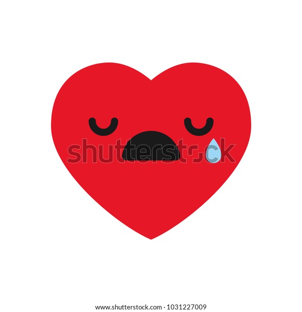 Crying Emoji Heart Emoticon Stock Vector Royalty Free