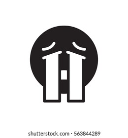 crying emoji icon illustration isolated vector sign symbol