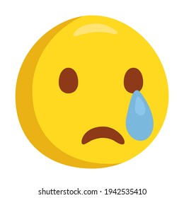 Ilustración de Icono Emoji Llorando. Vector de diseño de diseño de doodle con símbolo de vector de tristeza.