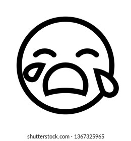 Crying Emoji Icon Vector Stock Vector (Royalty Free) 1367325965 ...