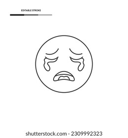 Crying Emoji Icon Vector Design.
