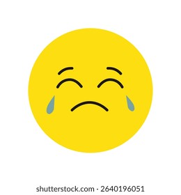 crying emoji icon vector illustration