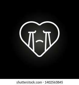crying emoji neon icon. Elements of electricity set. Simple icon for websites, web design, mobile app, info graphics