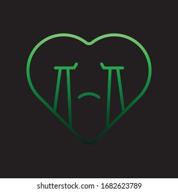 crying emoji nolan icon. Simple thin line, outline vector of heart emotions icons for ui and ux, website or mobile application
