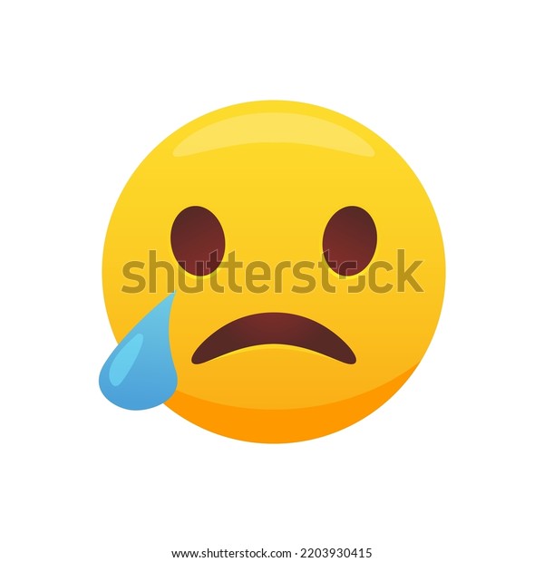 Crying Emoji Sad Emoticon Face Vector Stock Vector (Royalty Free ...