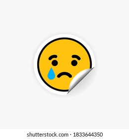 Llorando emoticones. Llora. Triste. Molesto. Lágrimas. EPS vectorial 10. Aislado sobre fondo blanco