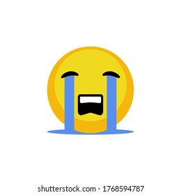 Crying emoji vector icon for eps 10