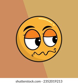 Llorando emojis. Cara de emoticono triste en icono vectorial de estilo 2D.