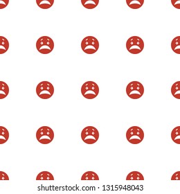 crying emot icon pattern seamless white background. Editable filled and line crying emot icon. crying emot icon pattern for web and mobile.