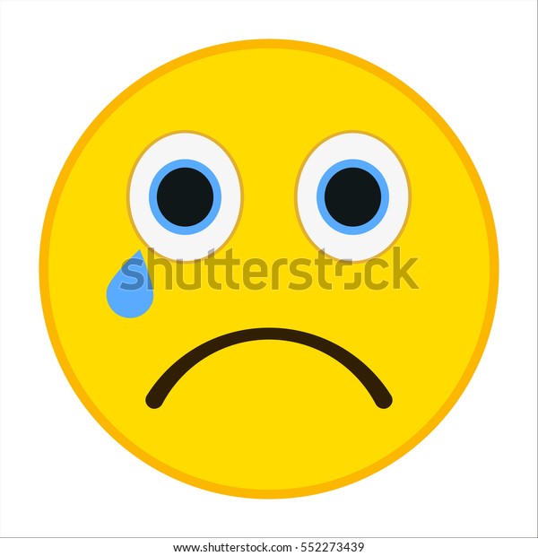 Crying Emoticon Big Eyes Tears Trendy Stock Vector (Royalty Free) 552273439