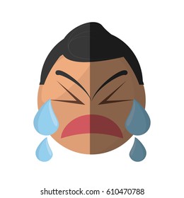 crying emoticon cartoon design vector illustration eps 10