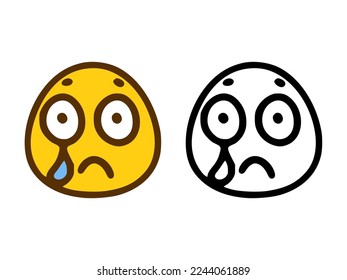 Emoticon im Doodle-Stil, einzeln auf weißem Hintergrund.
