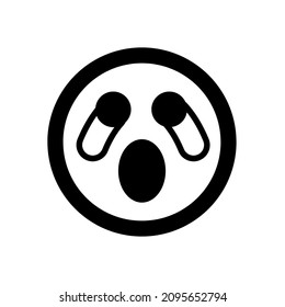 Emoticon llorando aislado en fondo blanco
