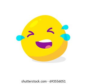 Crying emoticon. Isolated vector illustration on white background