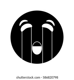 crying emoticon style pictogram