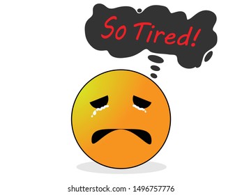 Crying emoticon. Trendy flat line emoji vector icon emoji smiley - vector illustration.