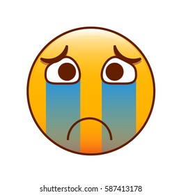 Crying emoticon. Vector emoji