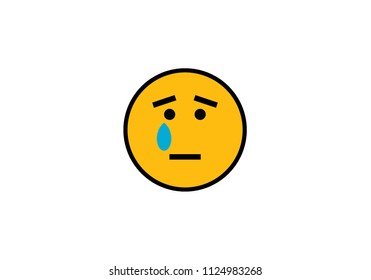 Crying emoticon yellow emotion vector expression smiley