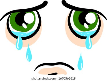 Crying emotion, illustration, vector on white background.