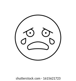 Crying, emotions icon. Simple line, outline vector expression of mood icons for ui and ux, website or mobile application