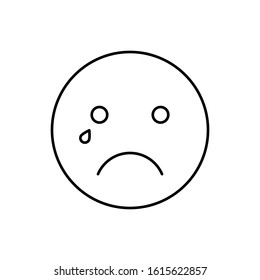 Crying, emotions icon. Simple line, outline vector expression of mood icons for ui and ux, website or mobile application